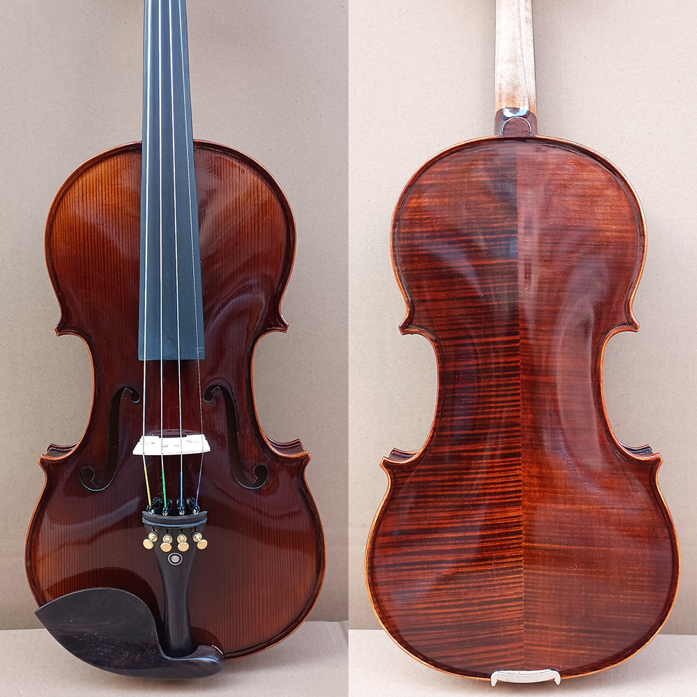L Musical Instrument - 20 years Natural tiger maple Handmade