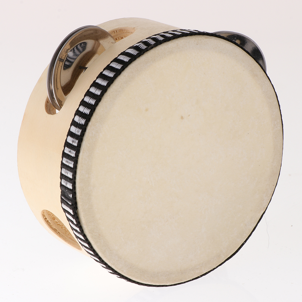Tambourine Hand Drum - Wooden Musical Tambourine Beat Instrument Hand