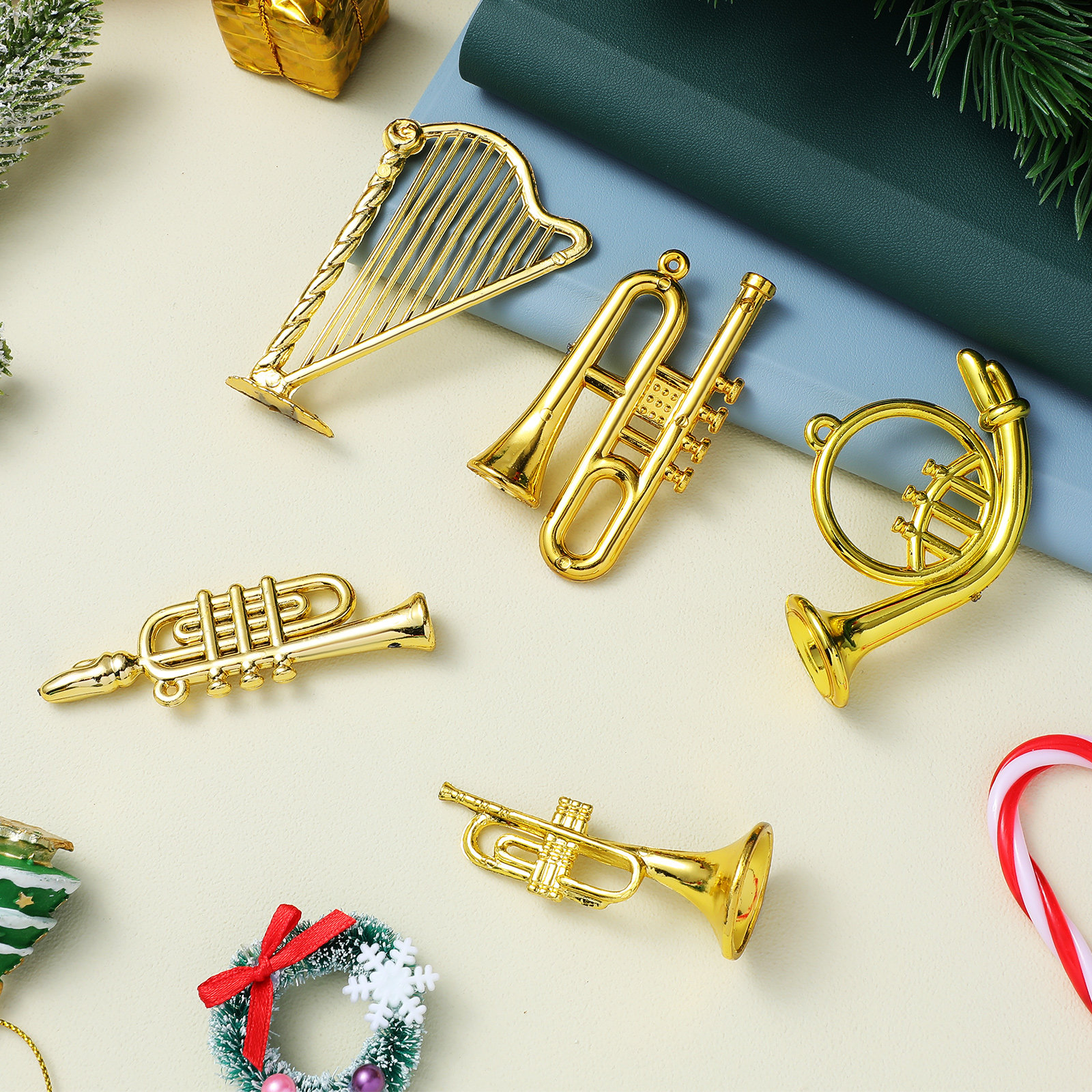 Musical Instrument Xmas Ornaments - 14Pcs Tiny Acrylic Musical Instruments Christmas