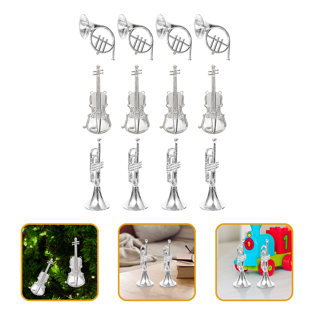 Musical Instrument Xmas Ornaments - 12Pcs Miniature Musical Instrument Christmas Tree