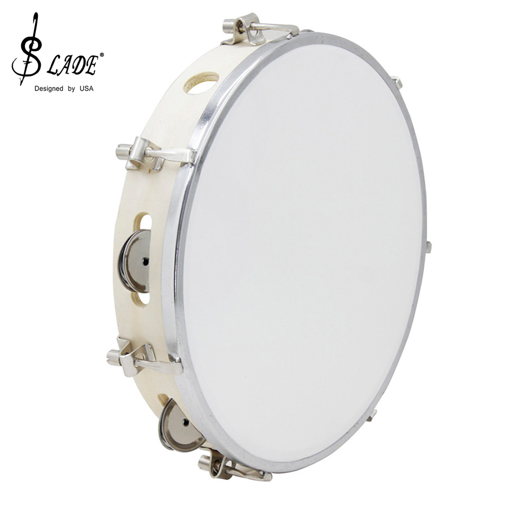 Tambourine Hand Drum - SLADE 10 Inches Tambourine Adjustable Solid