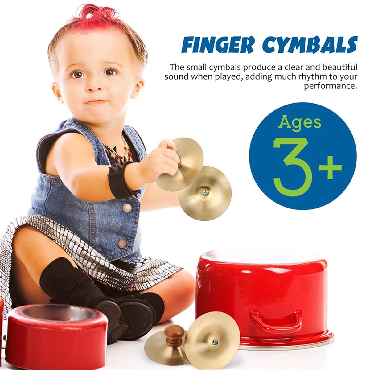 1 Pair Finger Cymbals 7cm/2.75 - Musical Instrument Drum recension och pris
