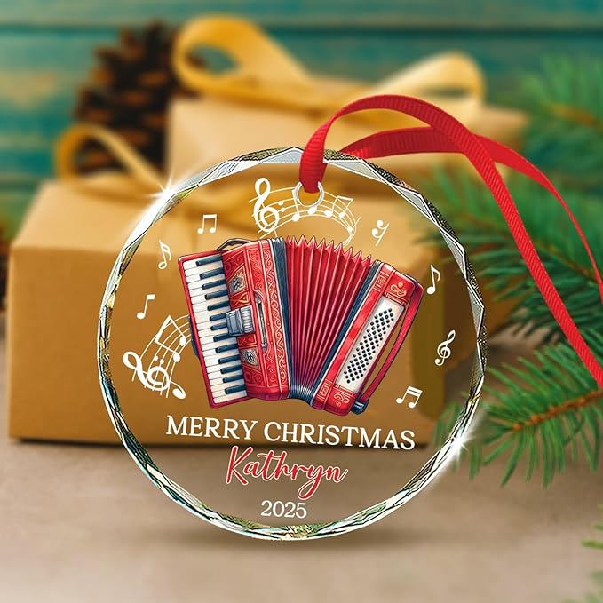 Accordion Lover Christmas Orna - Musical Instrument Xmas Ornaments recension och pris