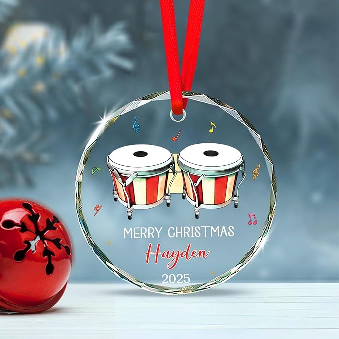 Bongo Drum Player Christmas Or - Musical Instrument Xmas Ornaments recension och pris