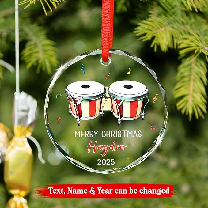 Bongo Drum Player Christmas Or - Musical Instrument Xmas Ornaments recension och pris