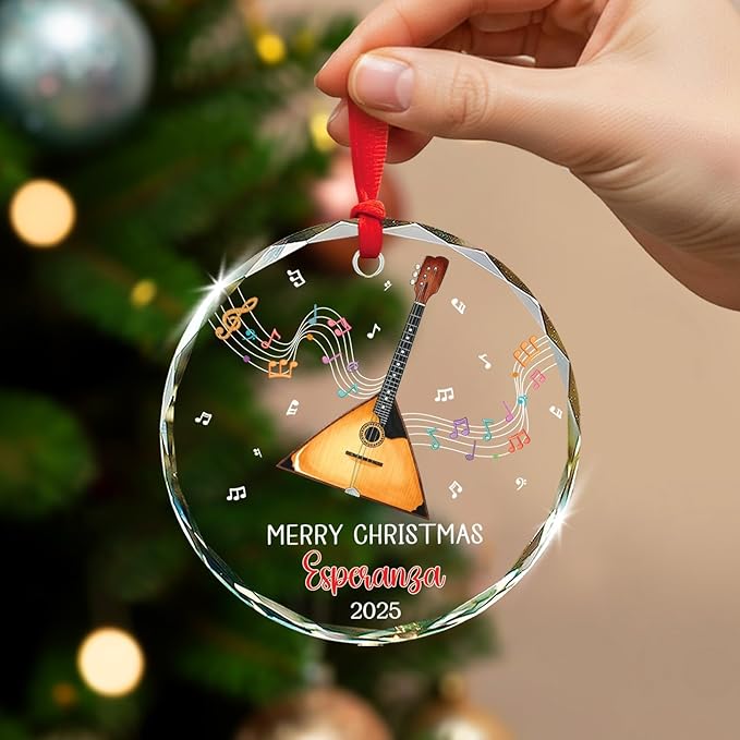 Balalaika Glass Ornament Chris - Musical Instrument Xmas Ornaments recension och pris