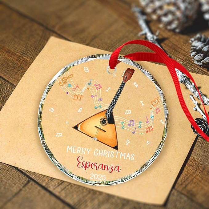Balalaika Glass Ornament Chris - Musical Instrument Xmas Ornaments recension och pris