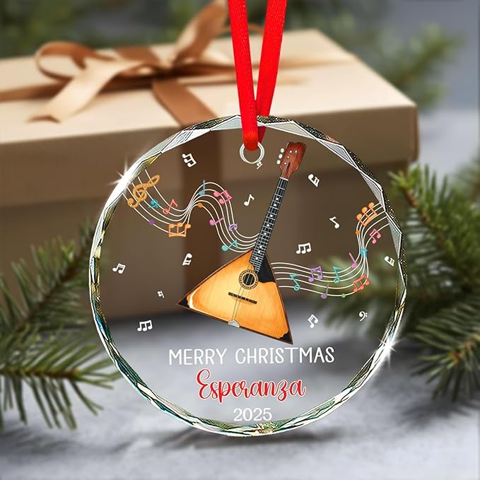 Balalaika Glass Ornament Chris - Musical Instrument Xmas Ornaments recension och pris