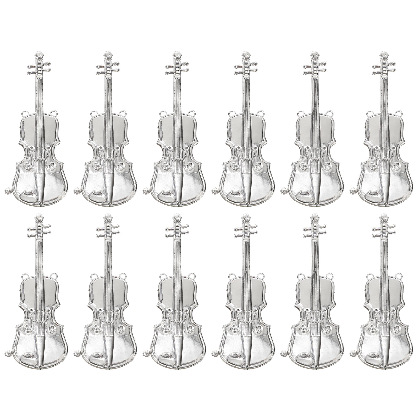 12Pcs Tiny Silver Violin Xmas  - Musical Instrument Xmas Ornaments recension och pris