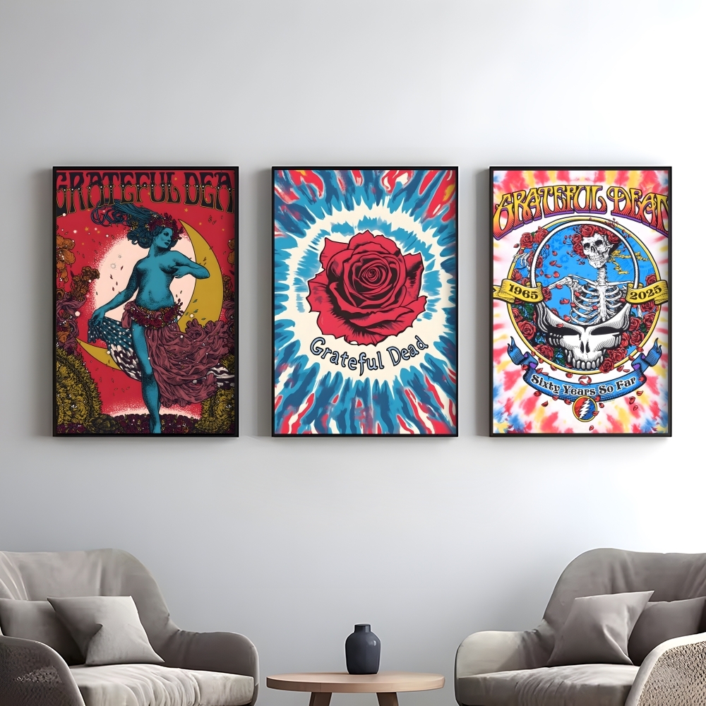 American Rock Band Grateful D- - Musical Instrument Poster recension och pris
