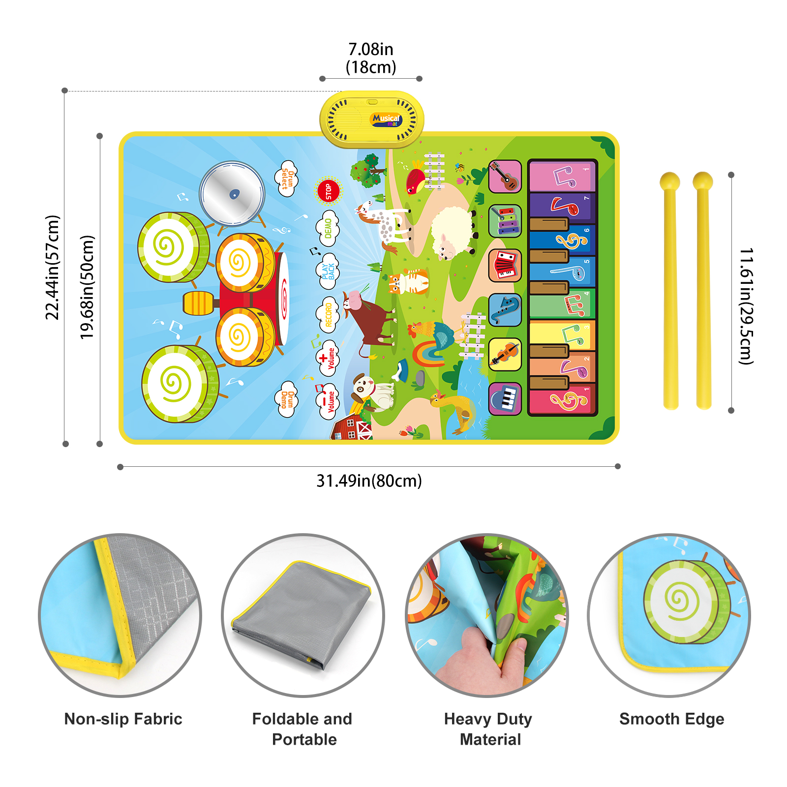 80x50cm Toddler Musical Piano  - Musical Instrument Project recension och pris