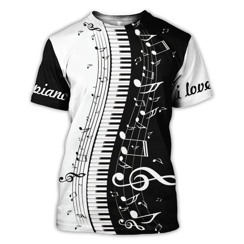 Piano Music 3d Print T Shirts  - Musical Instrument Japan recension och pris