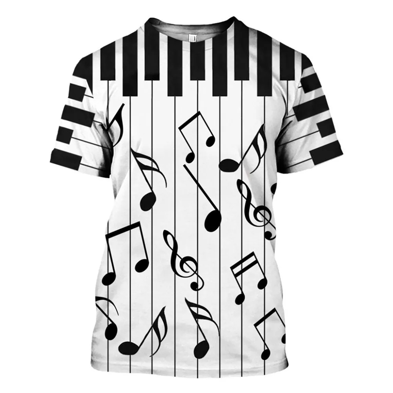 Piano Music 3d Print T Shirts  - Musical Instrument Japan recension och pris