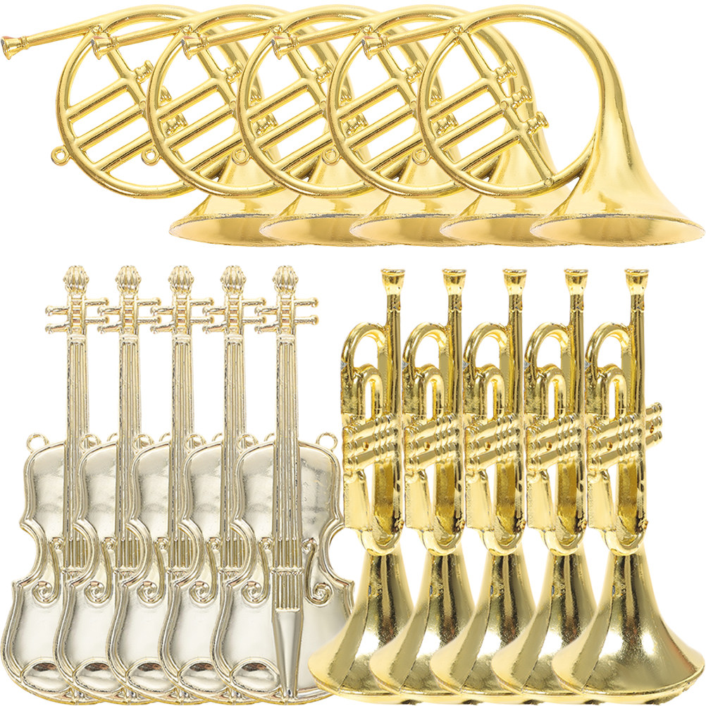 15Pcs Smooth Plastic Musical I - Musical Instrument Xmas Ornaments recension och pris