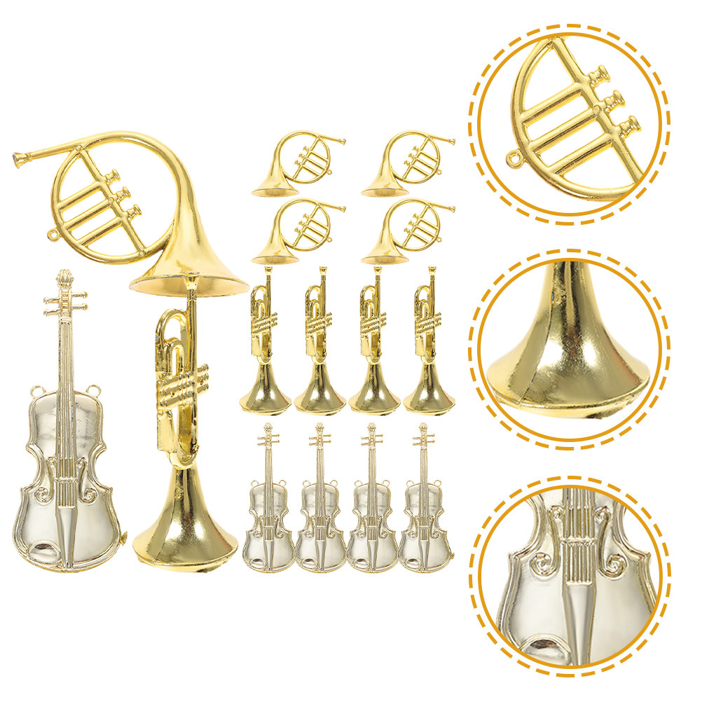 15Pcs Smooth Plastic Musical I - Musical Instrument Xmas Ornaments recension och pris