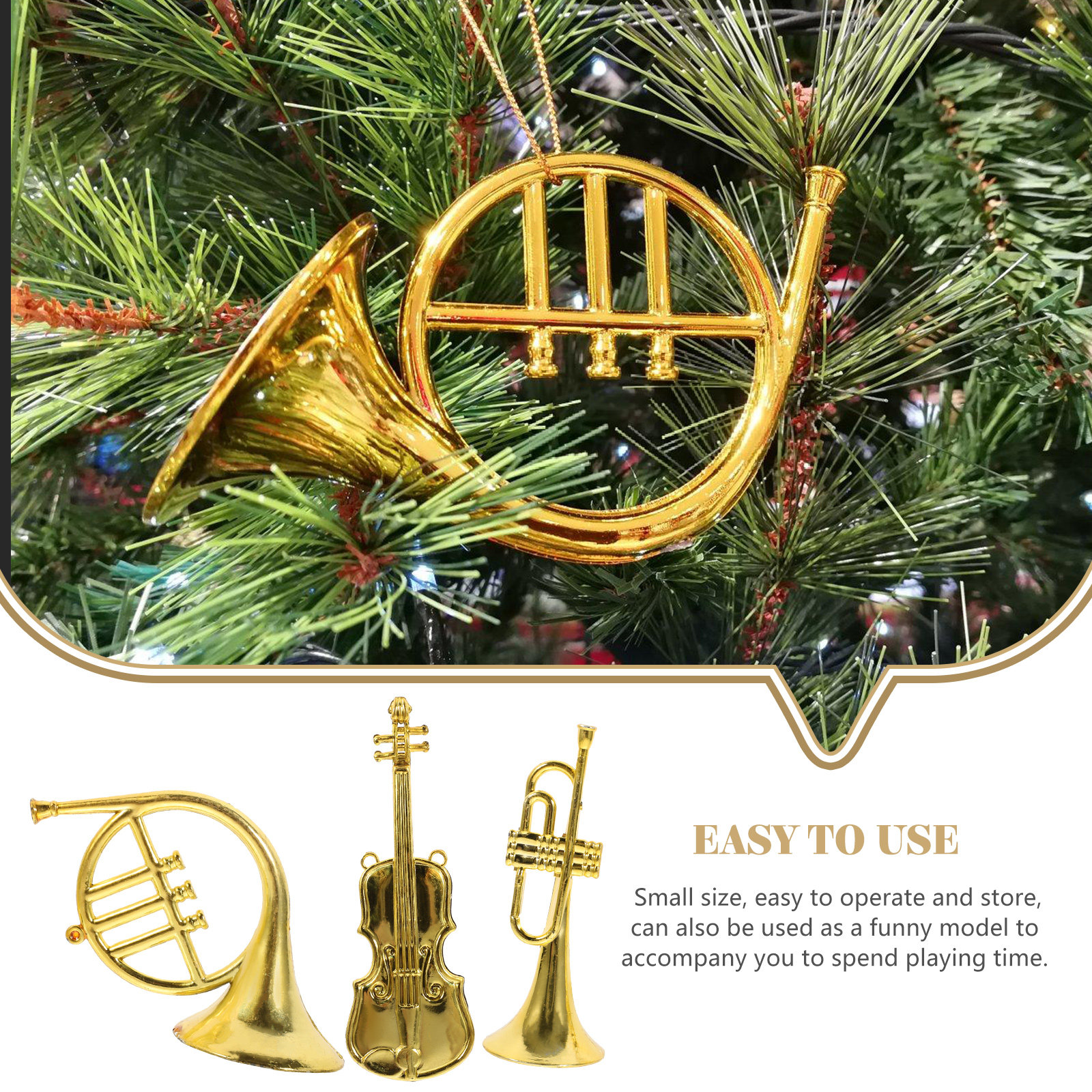 12Pcs Miniature Music Instrume - Musical Instrument Xmas Ornaments recension och pris