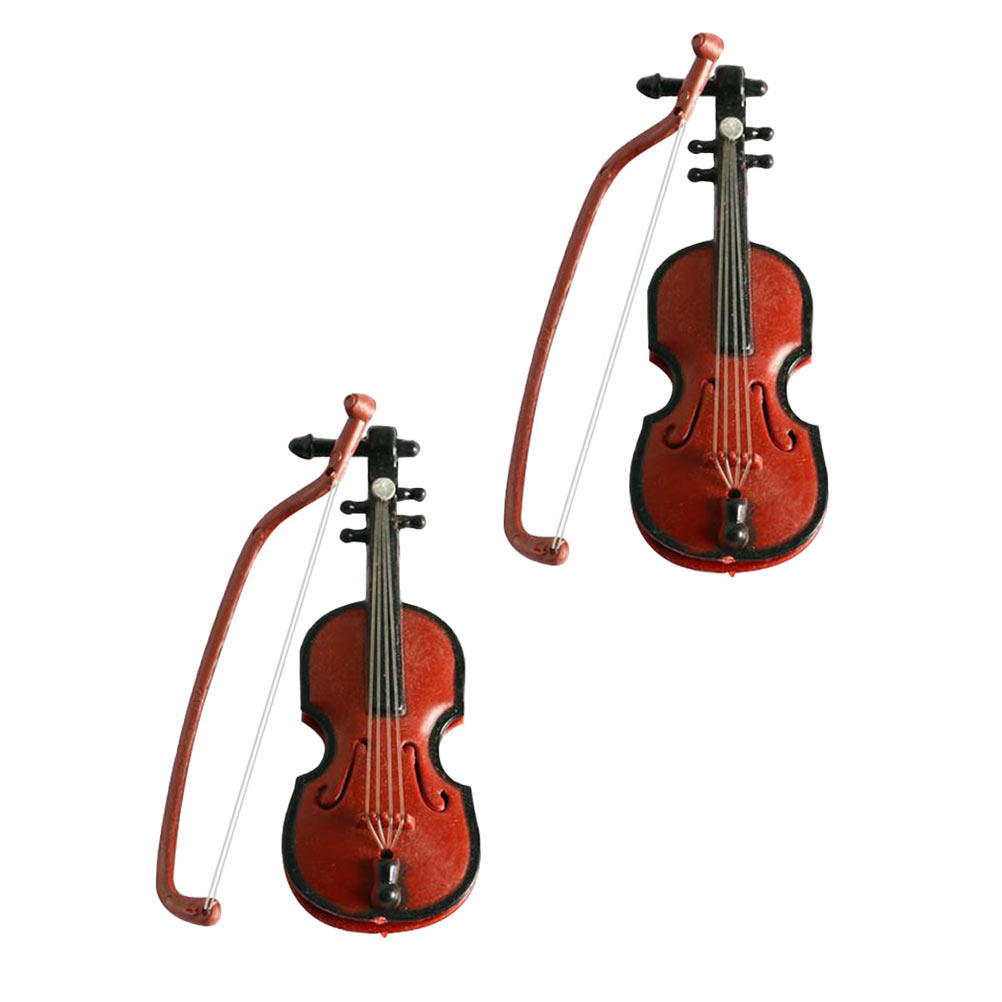 2Pcs Mini Violin Ornament Set  - Musical Instrument Xmas Ornaments recension och pris