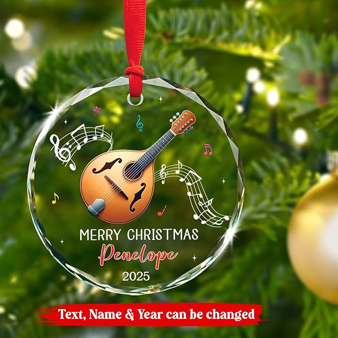 Mandolin Glass Ornament Xmas 2 - Musical Instrument Xmas Ornaments recension och pris