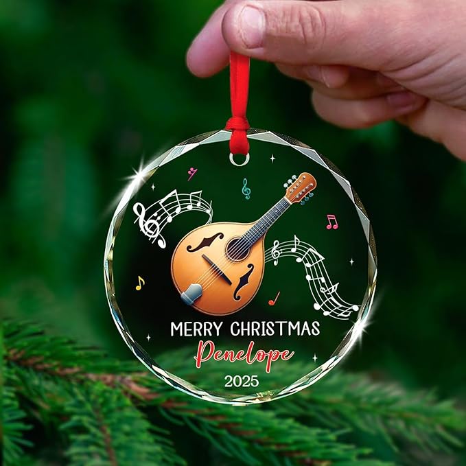 Mandolin Glass Ornament Xmas 2 - Musical Instrument Xmas Ornaments recension och pris