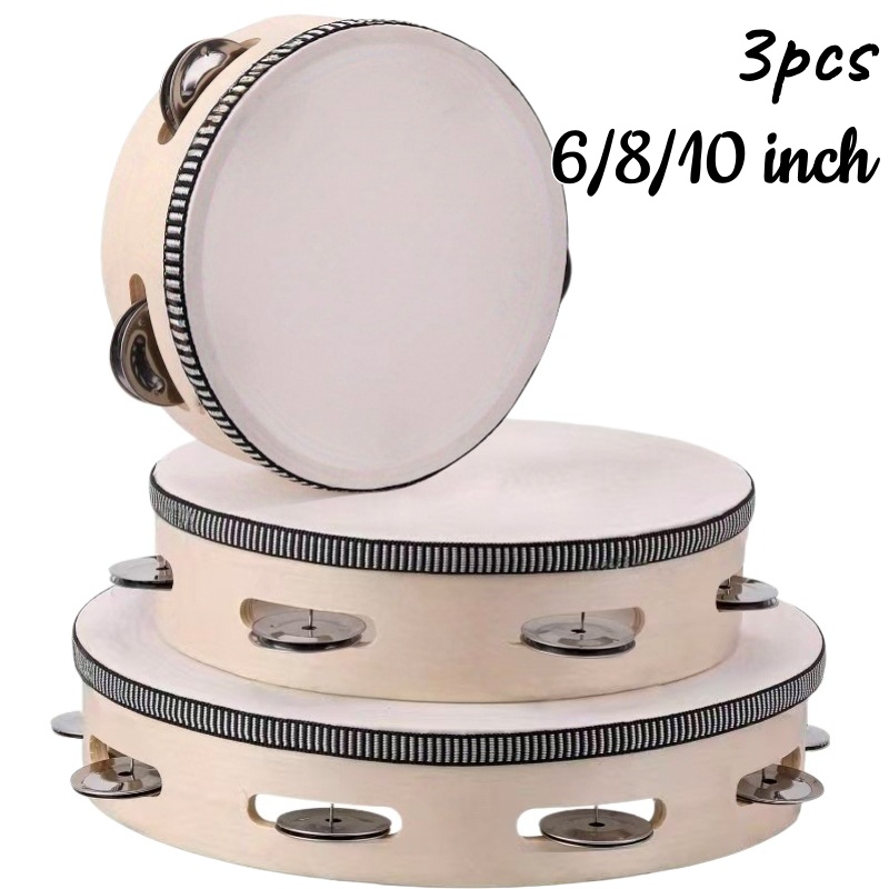 1/3pcs Wooden Tambourine 6/8/1 - Tambourine Hand Drum recension och pris