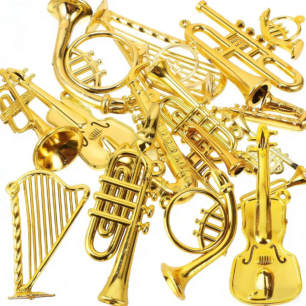 8Pcs 2-7cm Mini Golden Musical - Musical Instrument Xmas Ornaments recension och pris