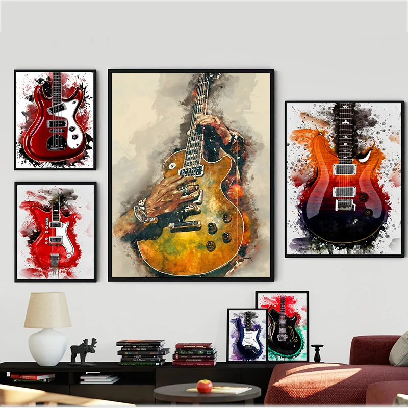 Abstract Graffiti Electric Gui - Musical Instrument Poster recension och pris