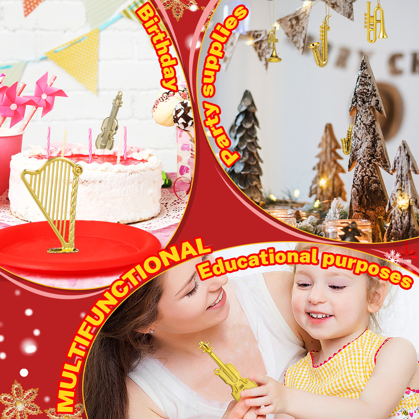 14Pcs Xmas Tree Miniature Musi - Musical Instrument Xmas Ornaments recension och pris