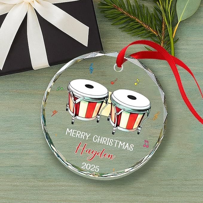 Bongo Drum Player Christmas Or - Musical Instrument Xmas Ornaments recension och pris
