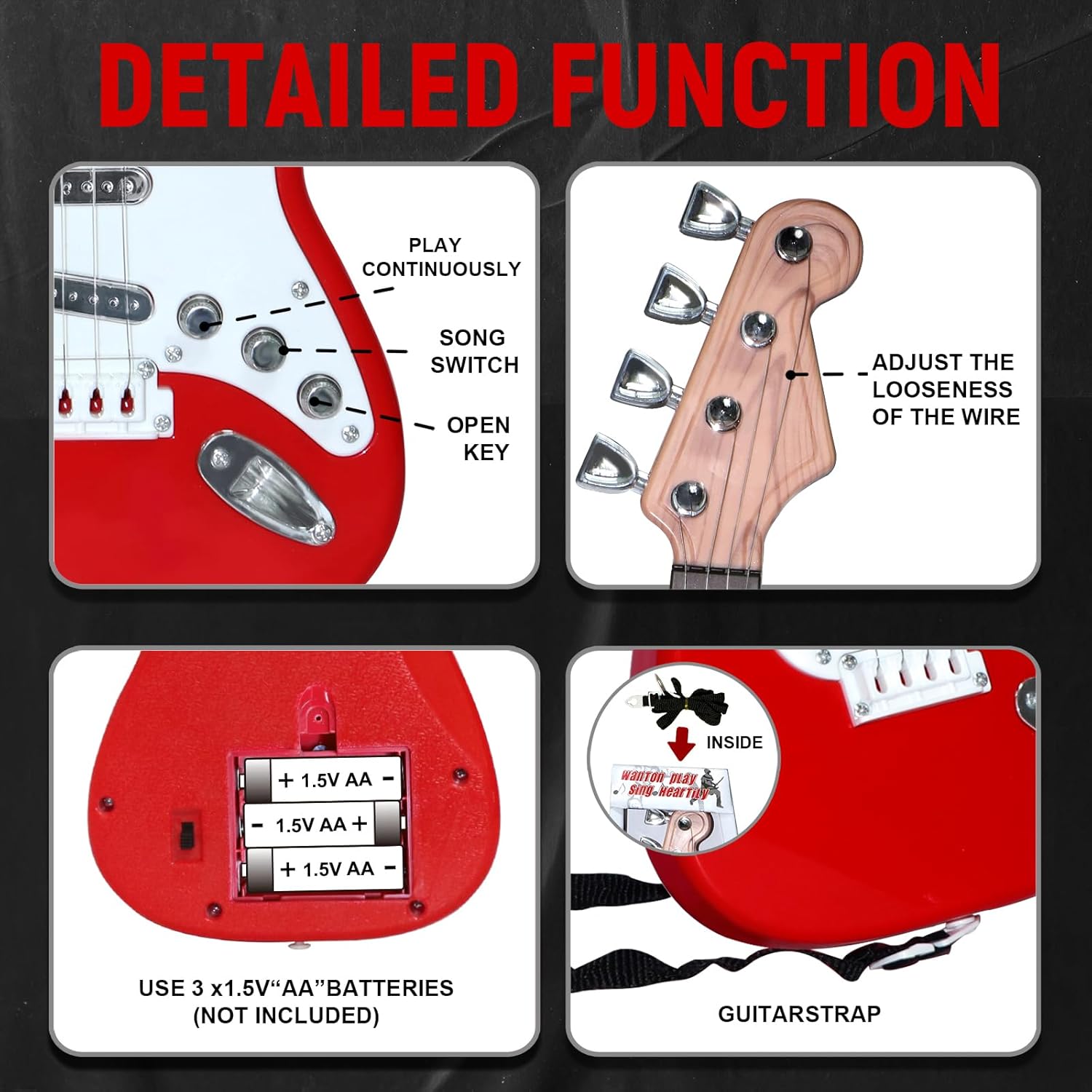 Kids Electric Guitar Toy - 4-S - Musical Instrument Project recension och pris