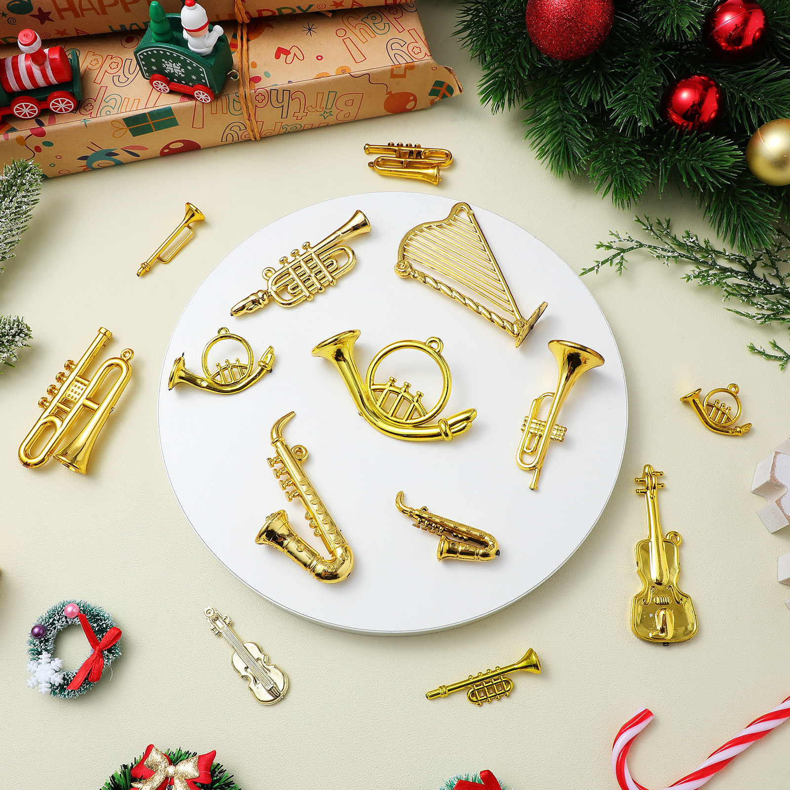 14Pcs Christmas Tree Small Han - Musical Instrument Xmas Ornaments recension och pris