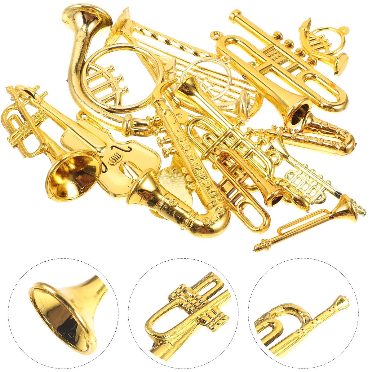 8Pcs 2-7cm Mini Golden Musical - Musical Instrument Xmas Ornaments recension och pris